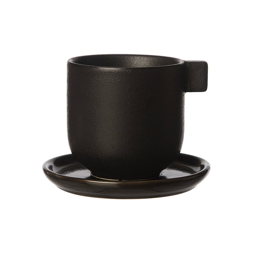 Ernst kaffekopp med fat 8,5 cm Svart | Skandinavisk Design | Kaffekoppar | Svart