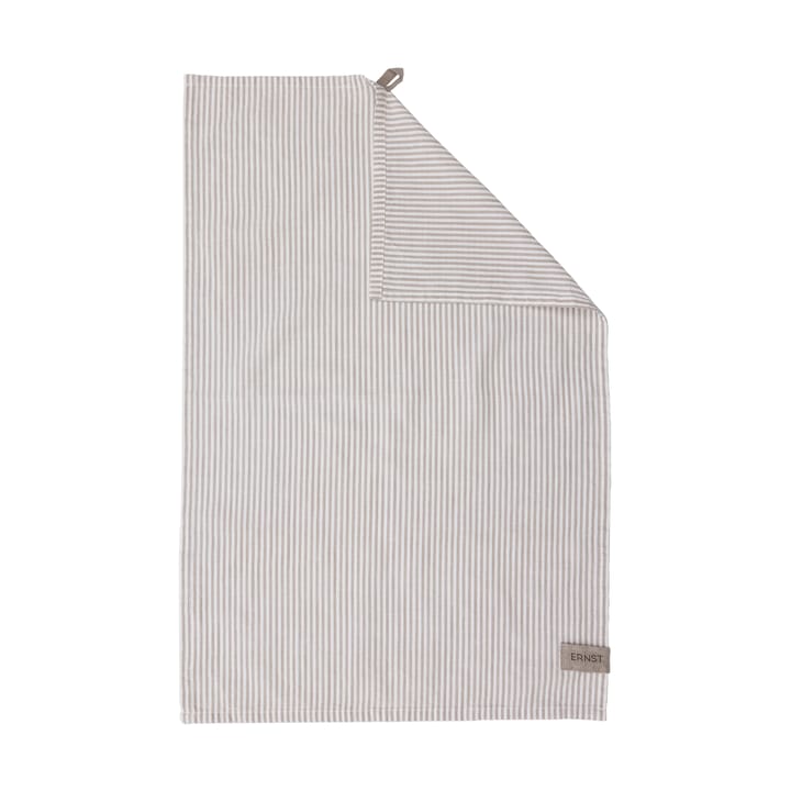 Ernst kökshandduk smalrandig 47x70 cm - Beige-vit rand - ERNST