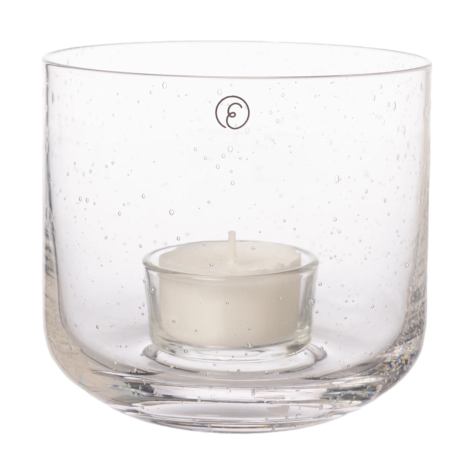 Ernst ljuslykta i glas, Ø10x9 cm