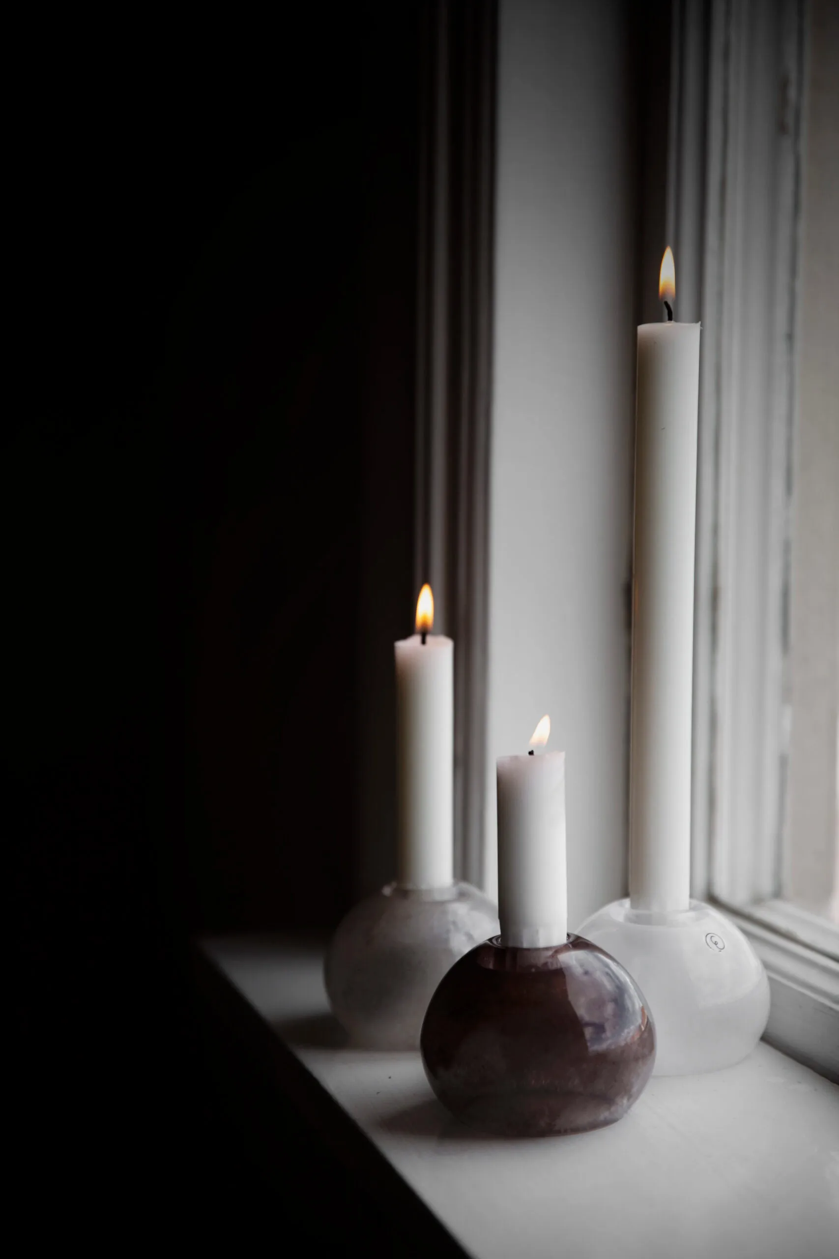 Ernst ljusstake glas Ø9 cm, Vit ERNST