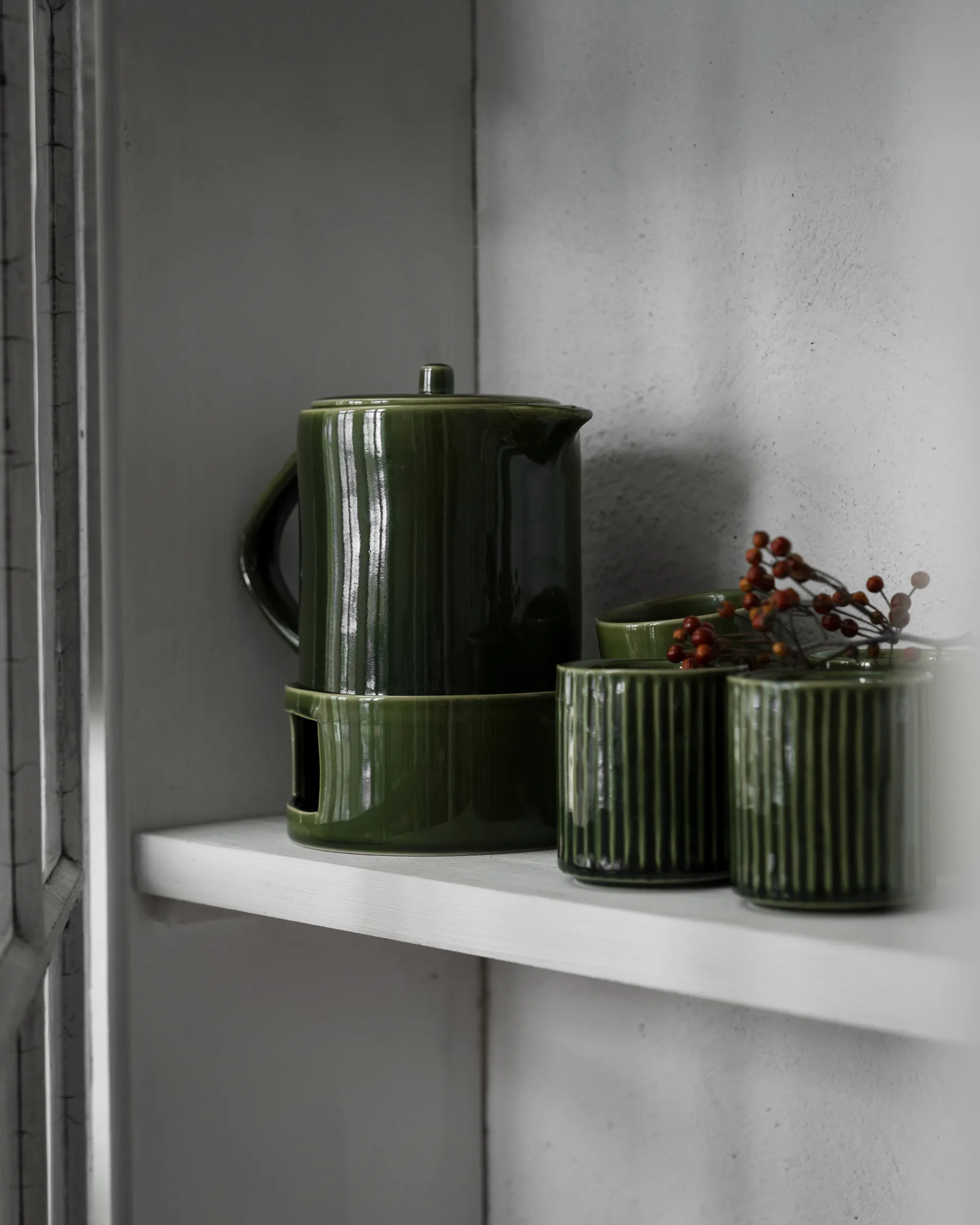 Ernst mugg utan öra räfflad 19 cl, Grön ERNST