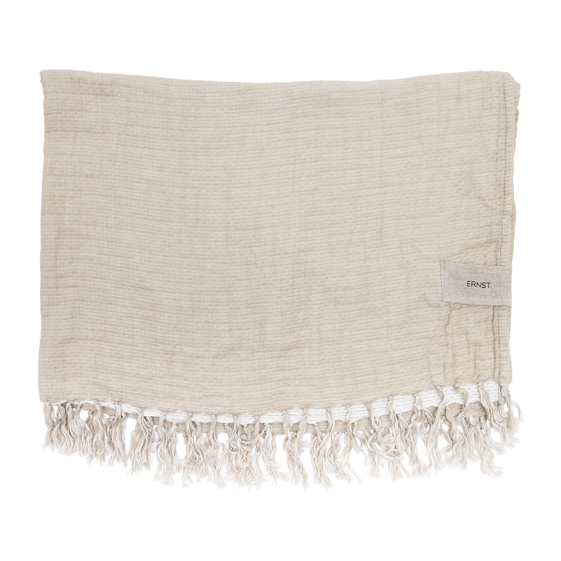 Ernst pläd bomull 130x170 cm, Beige ERNST