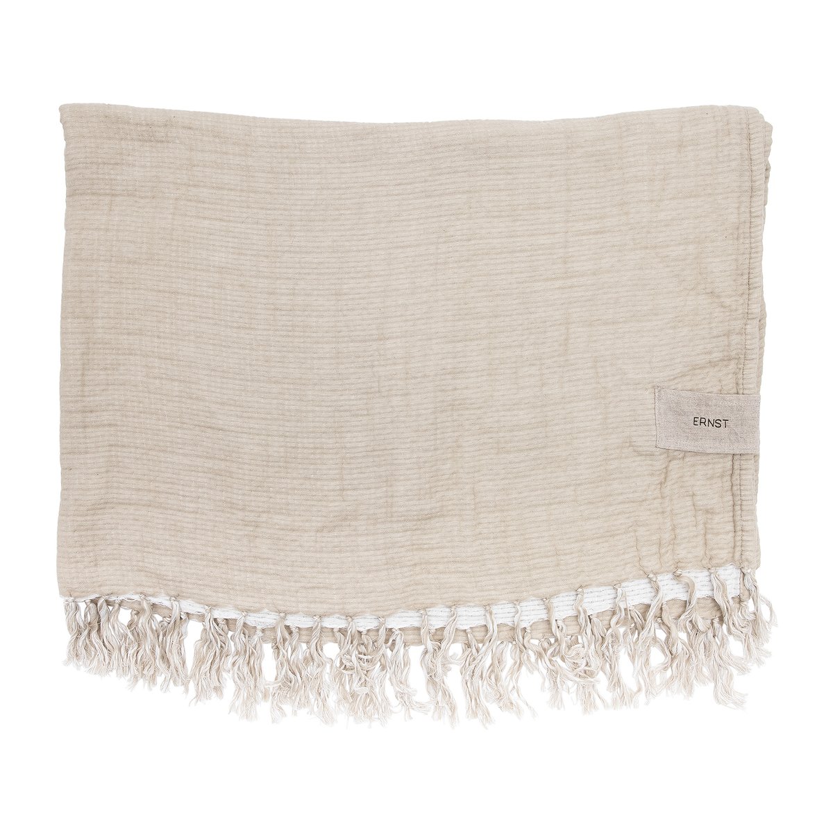 Ernst pläd bomull 130x170 cm Beige | Skandinavisk Design | Bomullsplädar & Bomullsfiltar | Beige