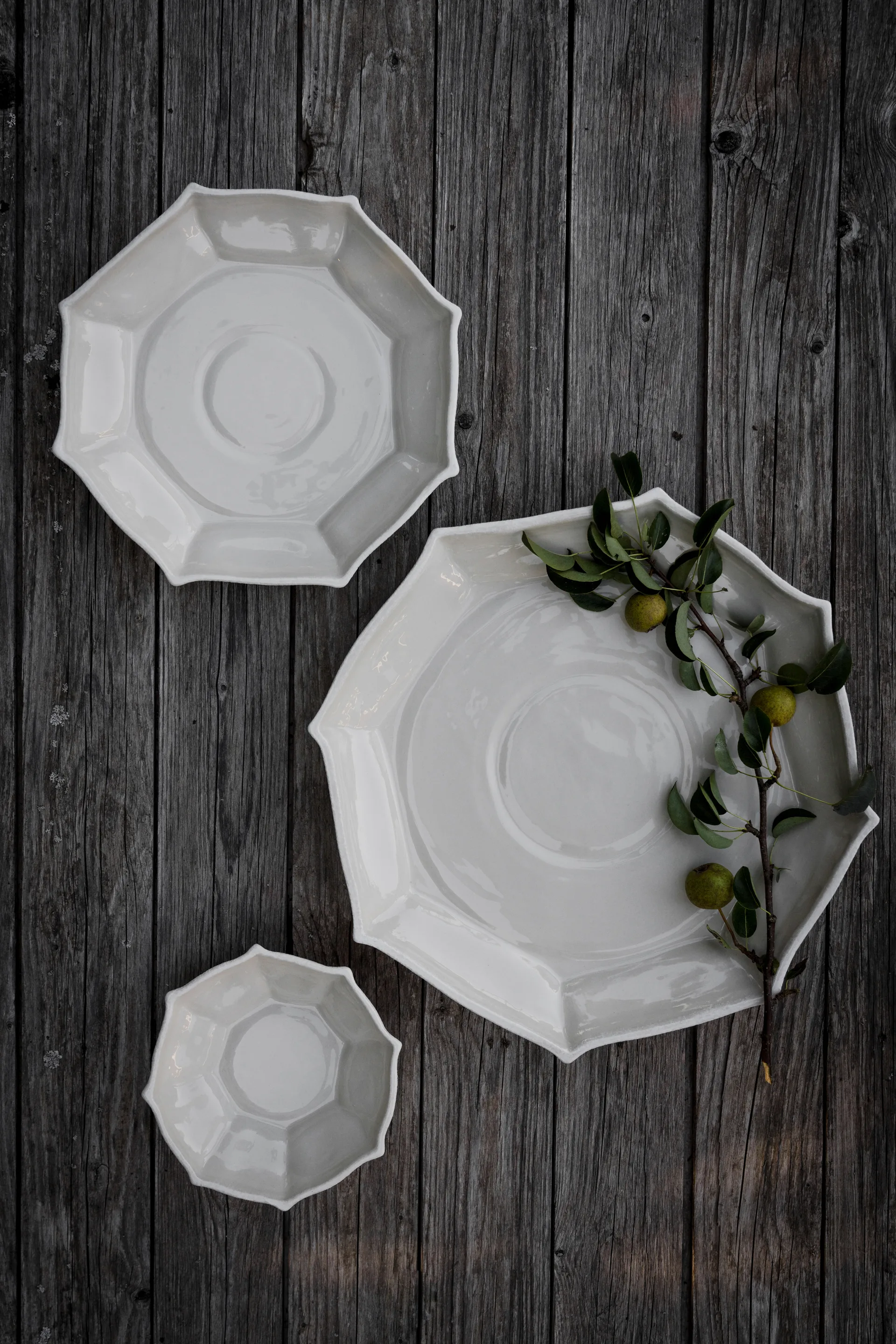 Ernst serveringsfat Ø17 cm, Naturvit ERNST