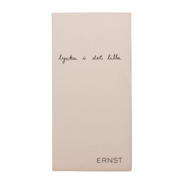 Ernst servett med citat Lycka i det lilla 20-pack - Natur-svart - ERNST