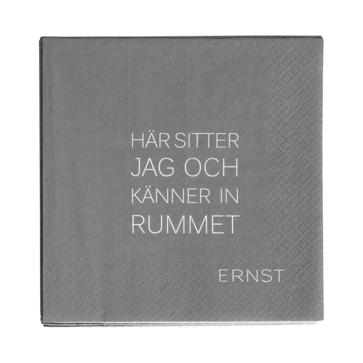 Ernst servett med citat Tid-Rum 20-pack - Grå - ERNST