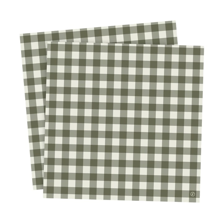 Ernst servett rutig 33x33 cm 20-pack - Grön-ljusgrå - ERNST