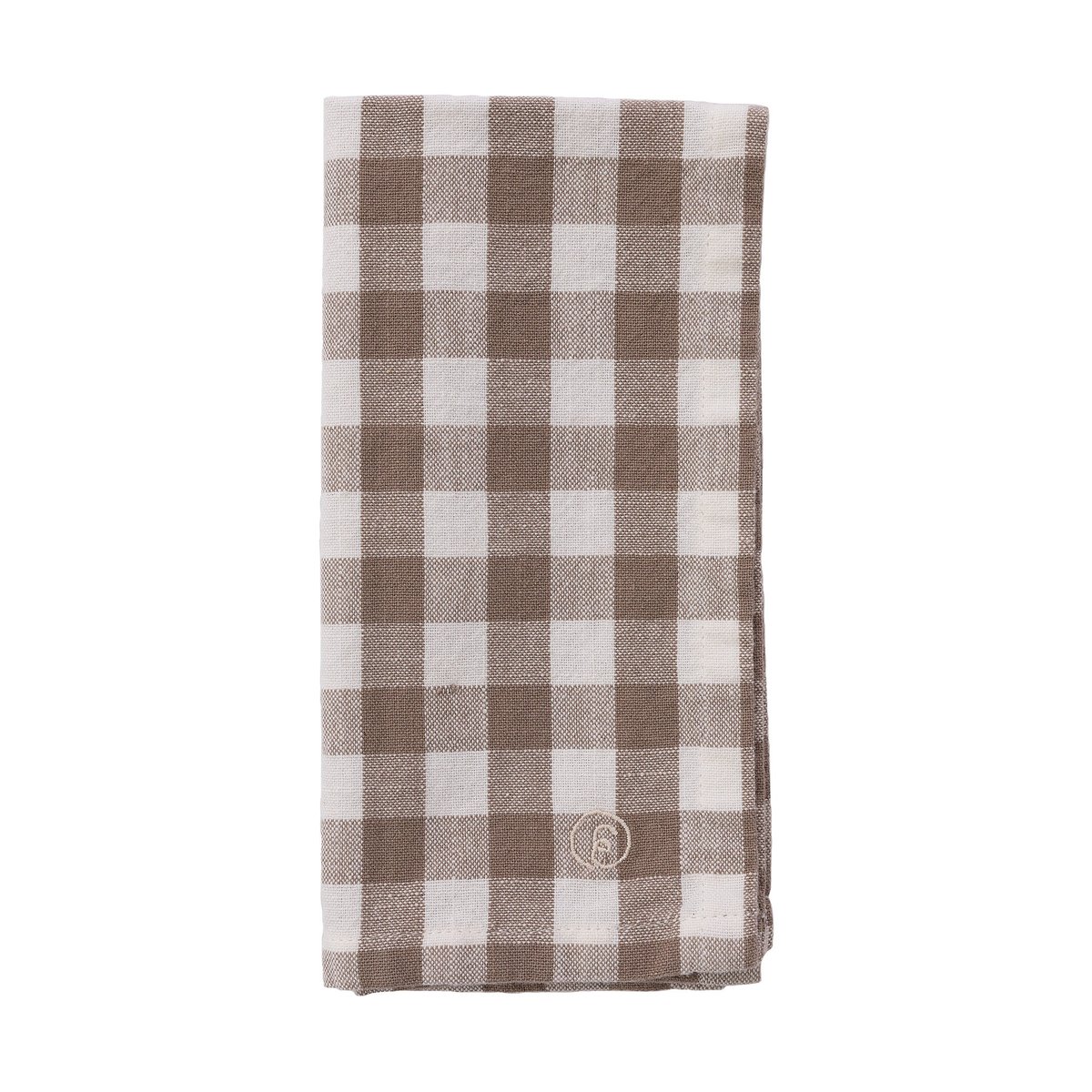 Ernst servett rutig 40x40 cm Mullvad-vit | Skandinavisk Design | Tygservetter | Brun