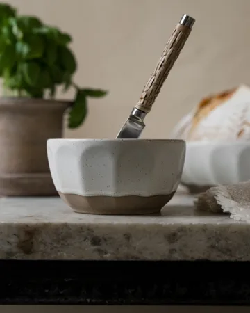 Ernst skål stengods - Vit-natur, Ø12 cm - ERNST