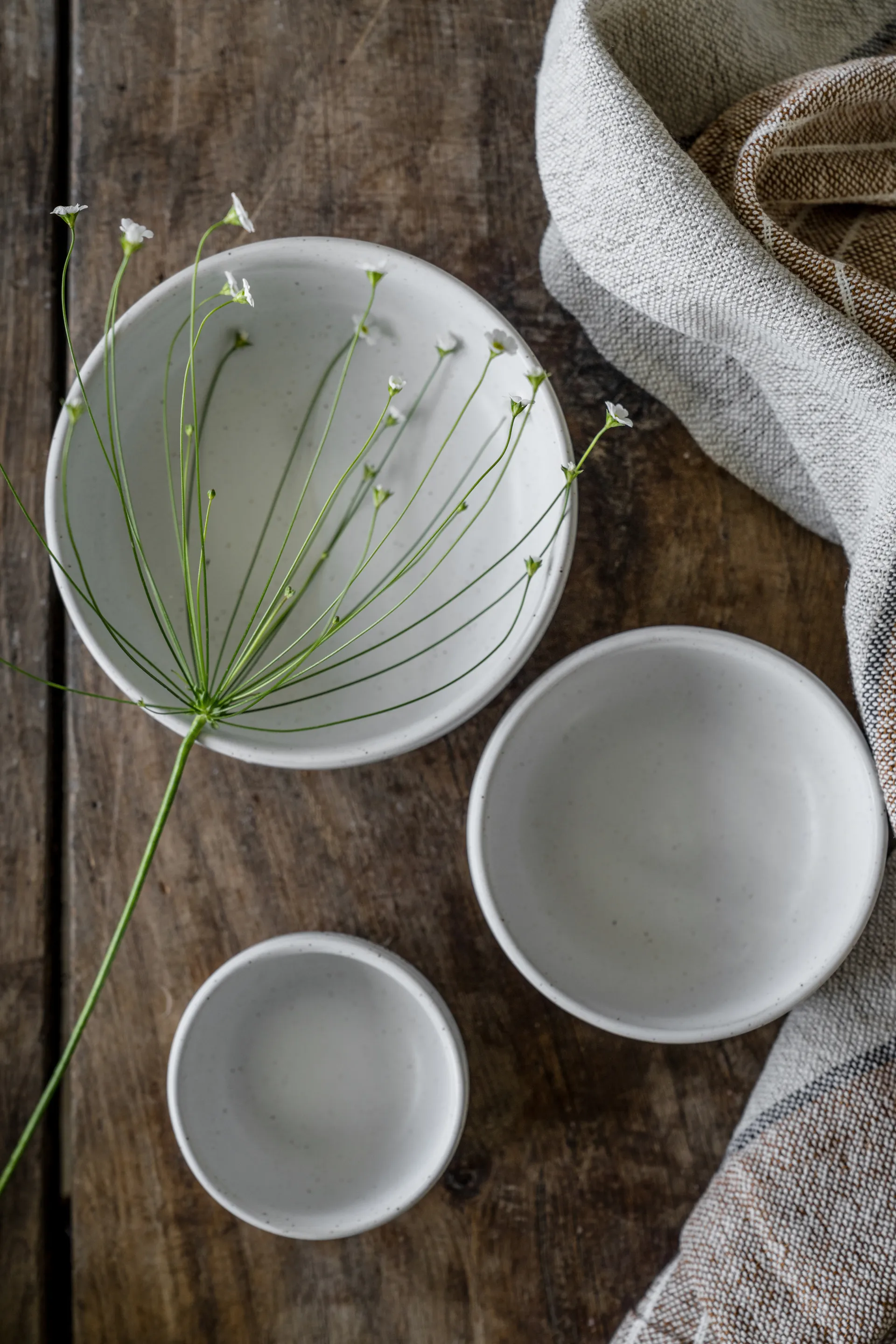 Ernst skål, Vit-natur botten, Ø8 cm ERNST