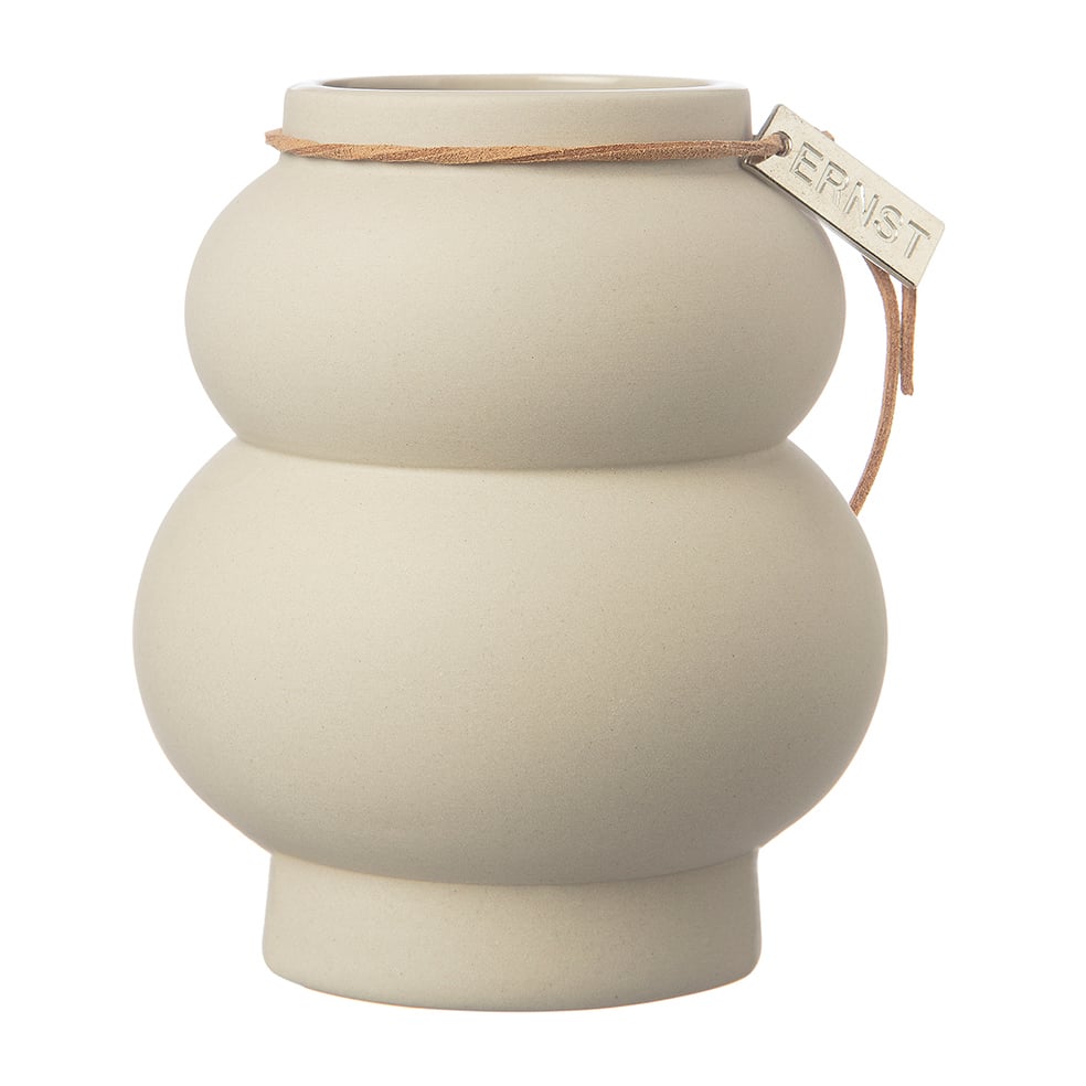 Ernst stengodsvas kurvig 21,5 cm Beige | Skandinavisk Design | Vaser | Beige