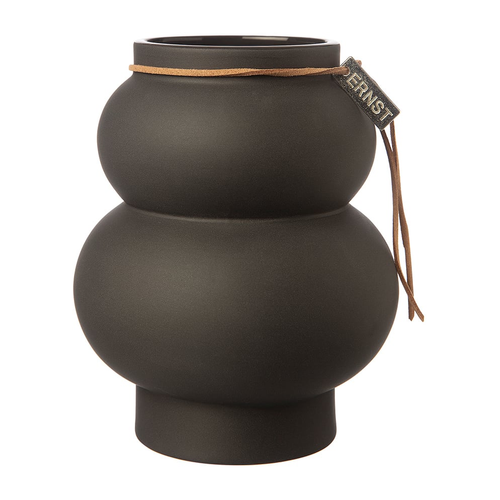 Ernst stengodsvas kurvig 21,5 cm Mörkgrå | Skandinavisk Design | Vaser | Grå