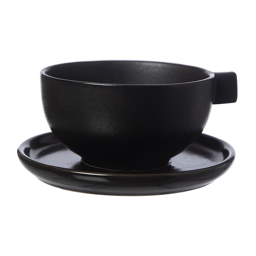 Ernst tekopp med fat 7,5 cm Svart | Skandinavisk Design | Tekoppar | Svart