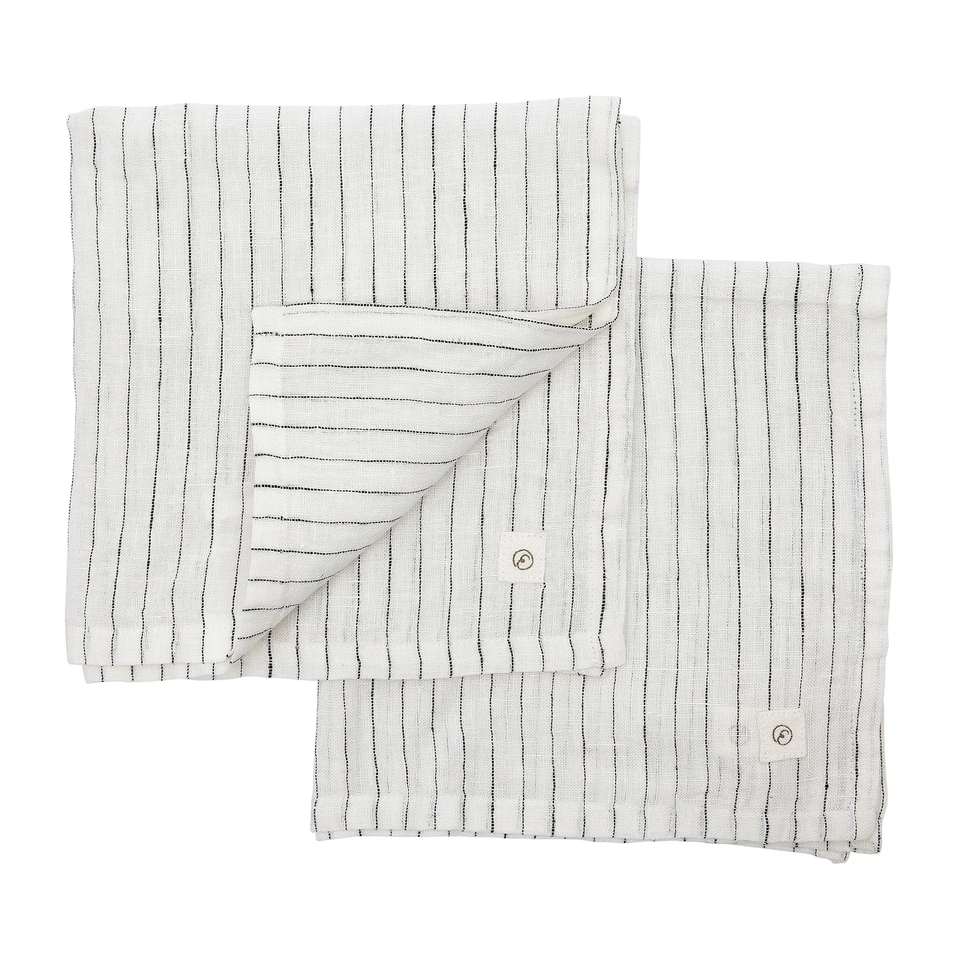 Ernst tygservett linne 40x40 cm 2-pack, Vit-svart ERNST