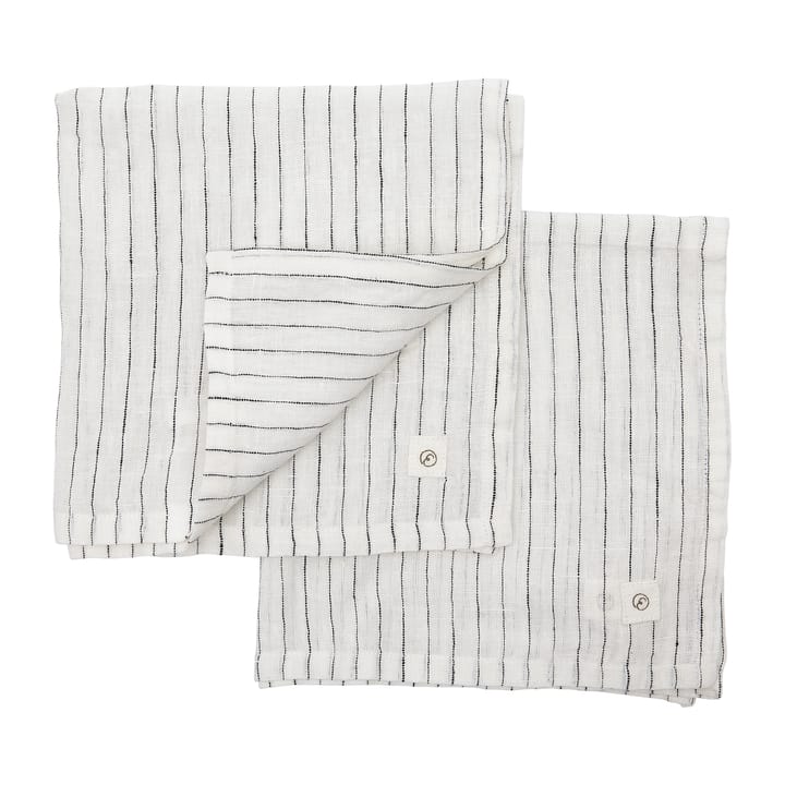 Ernst tygservett linne 40x40 cm 2-pack, Vit-svart ERNST
