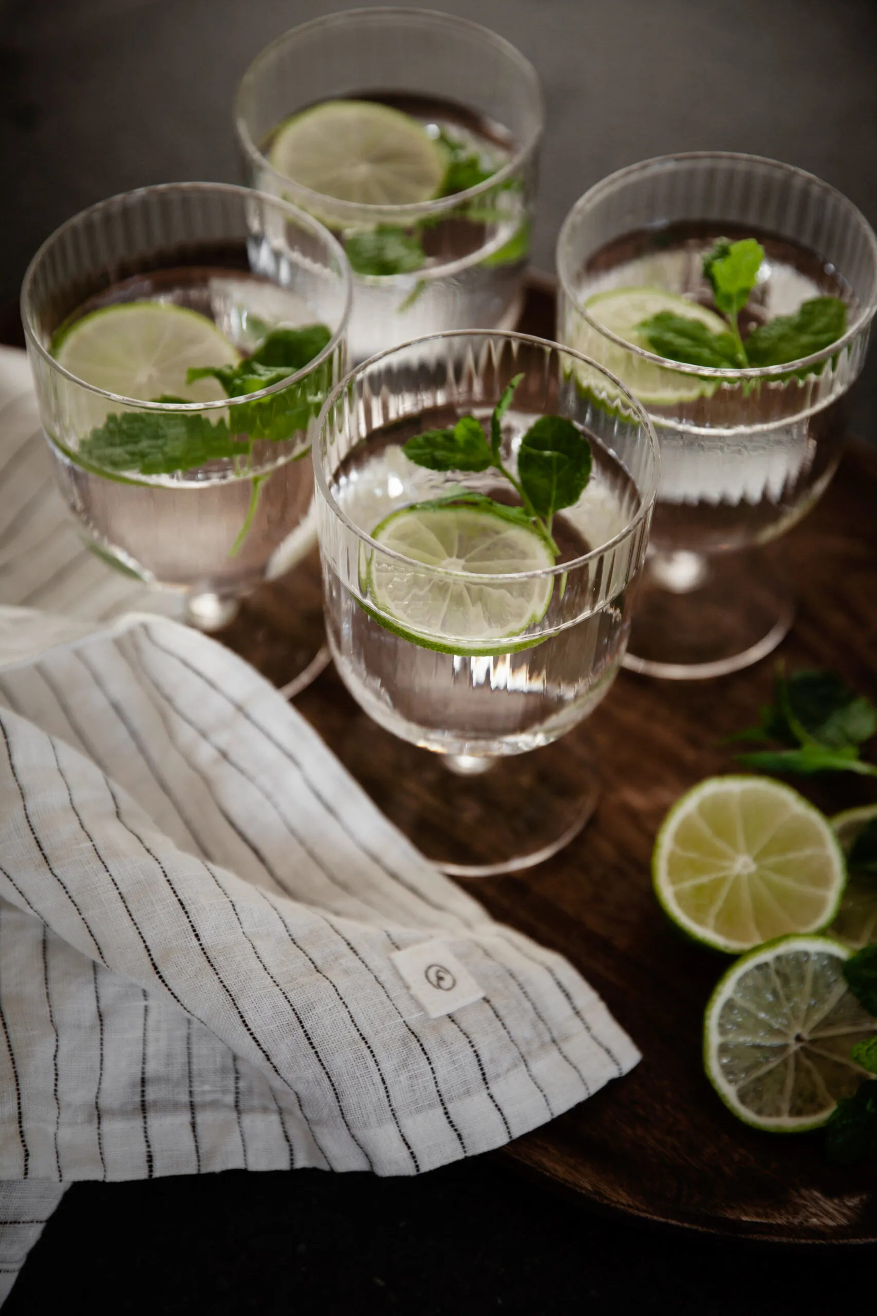 Ernst tygservett linne 40x40 cm 2-pack, Vit-svart ERNST