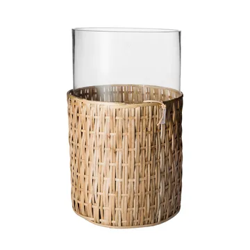 Ernst vas/ljuslykta i korg - Natur, Ø18x30 cm - ERNST