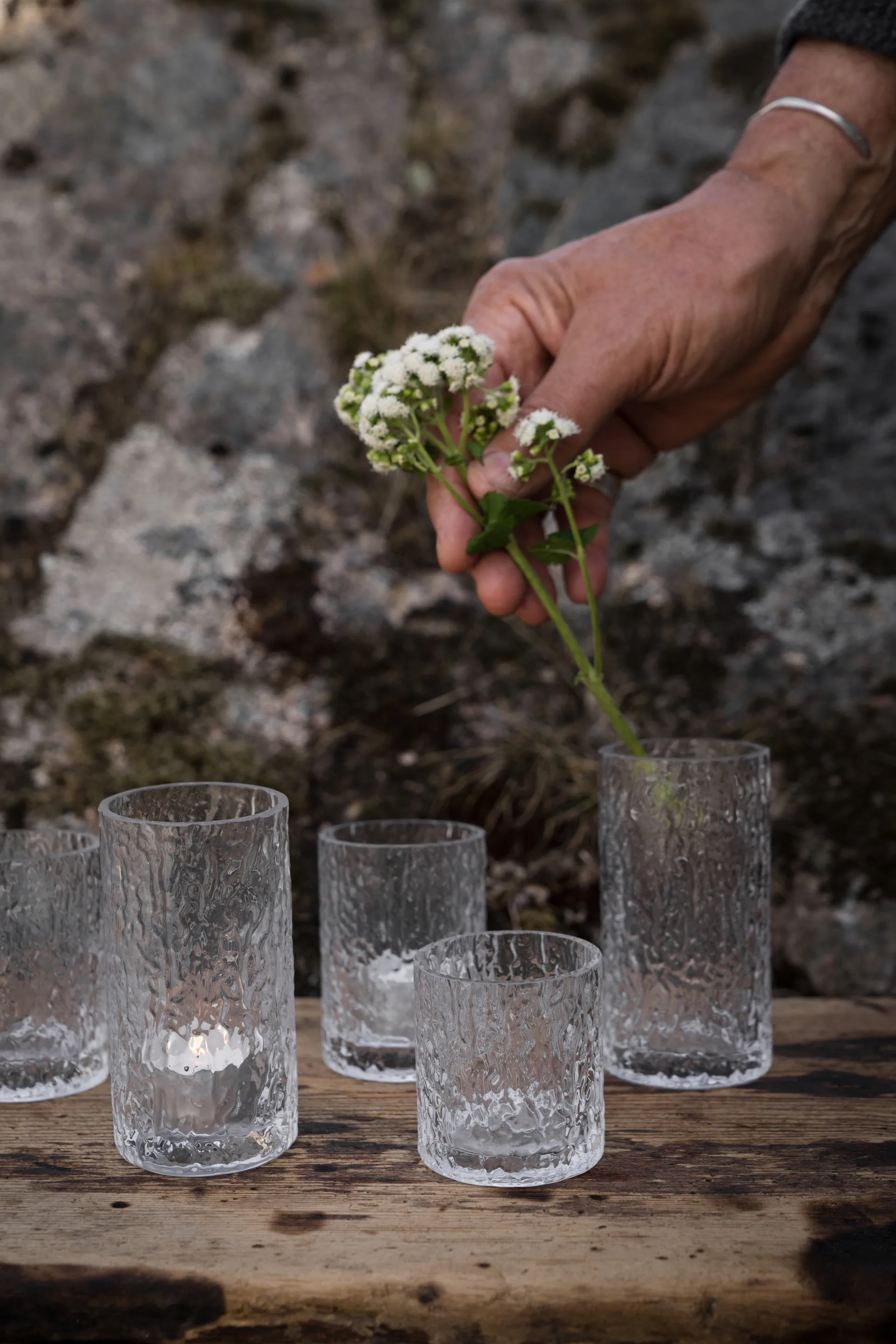 Ernst vas/ljuslykta mönstrad, Ø5,3x6,5 cm ERNST