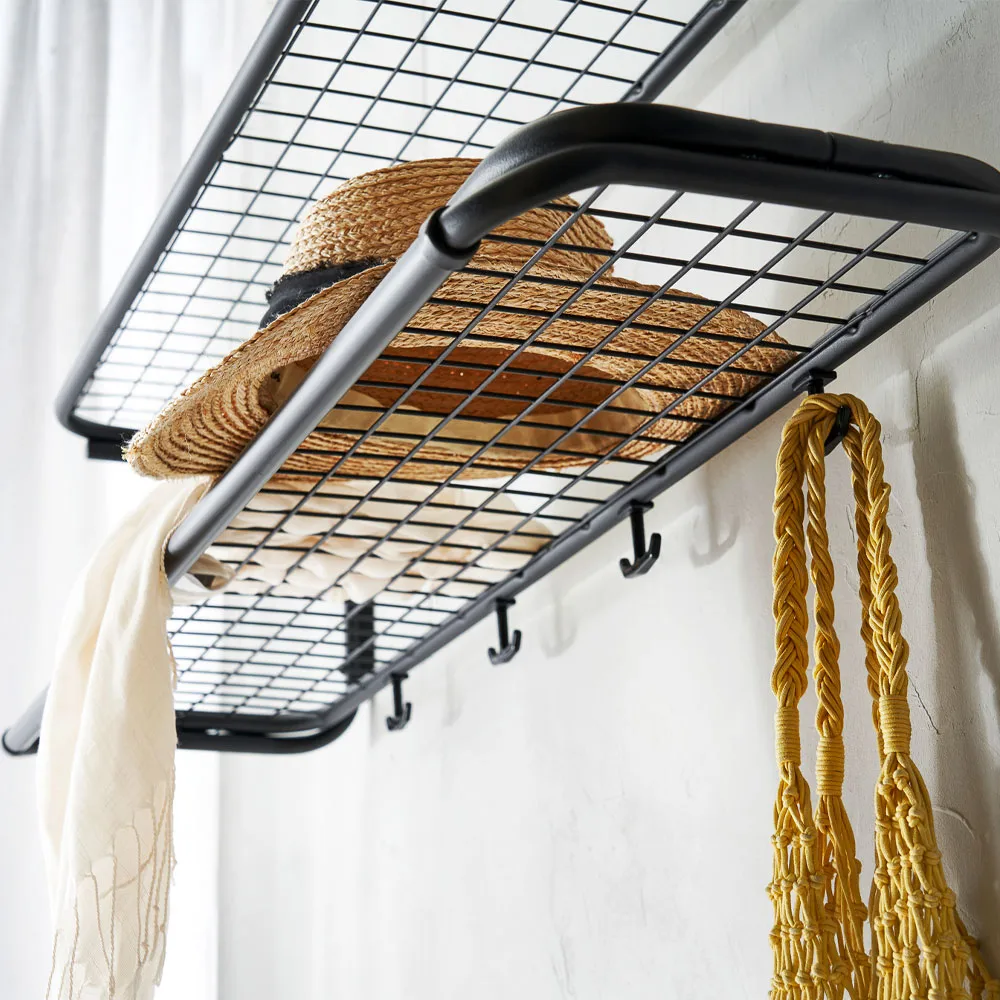 Classic 650 hatthylla, svart/krom, 2 plan, 120 cm Essem Design