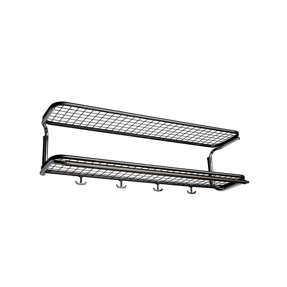 Essem Design Classic 650 hatthylla svart/krom, 2 plan, 80 cm