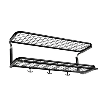 Classic 650 hatthylla - svart/krom, 2 plan, 90 cm - Essem Design