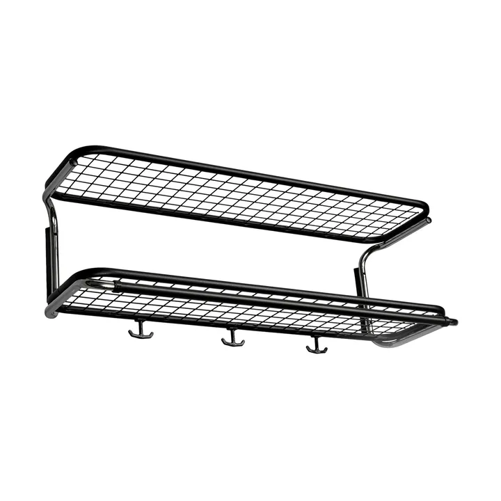 Classic 650 hatthylla - svart/krom, 2 plan, 90 cm - Essem Design
