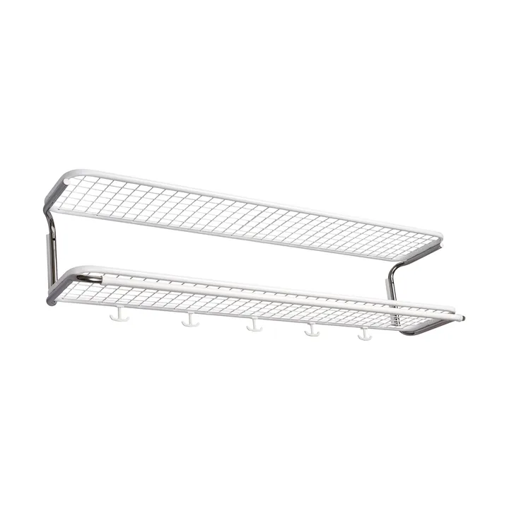 Classic 650 hatthylla - vit/krom, 2 plan, 110 cm - Essem Design