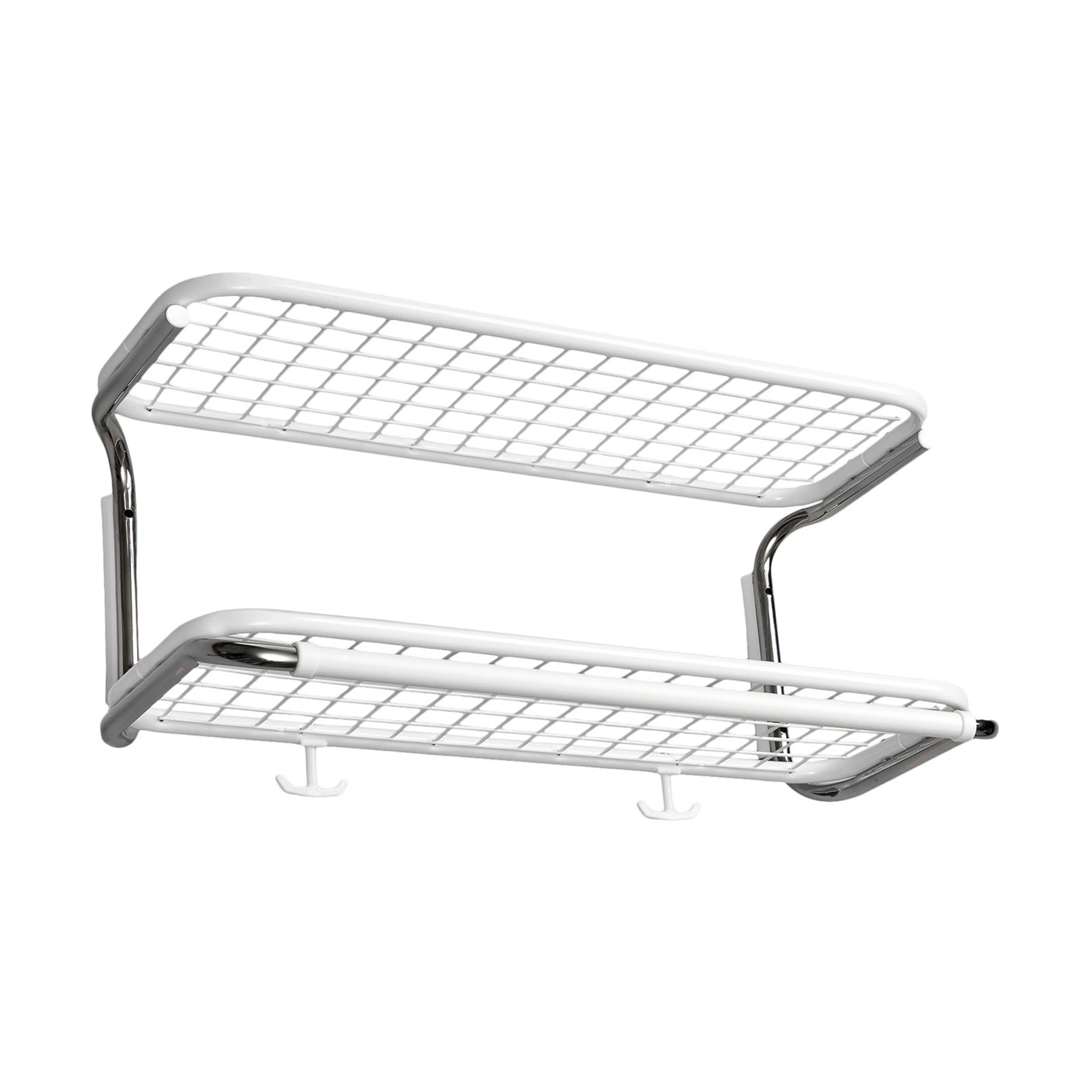 Classic 650 hatthylla, vit/krom, 2 plan, 60 cm