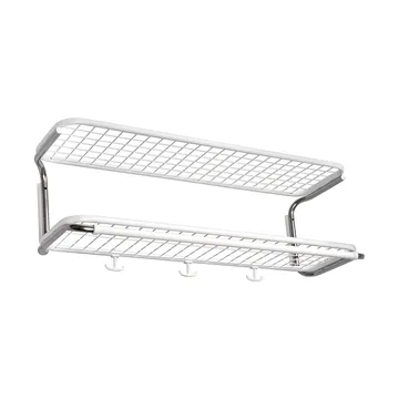 Classic 650 hatthylla - vit/krom, 2 plan, 70 cm - Essem Design