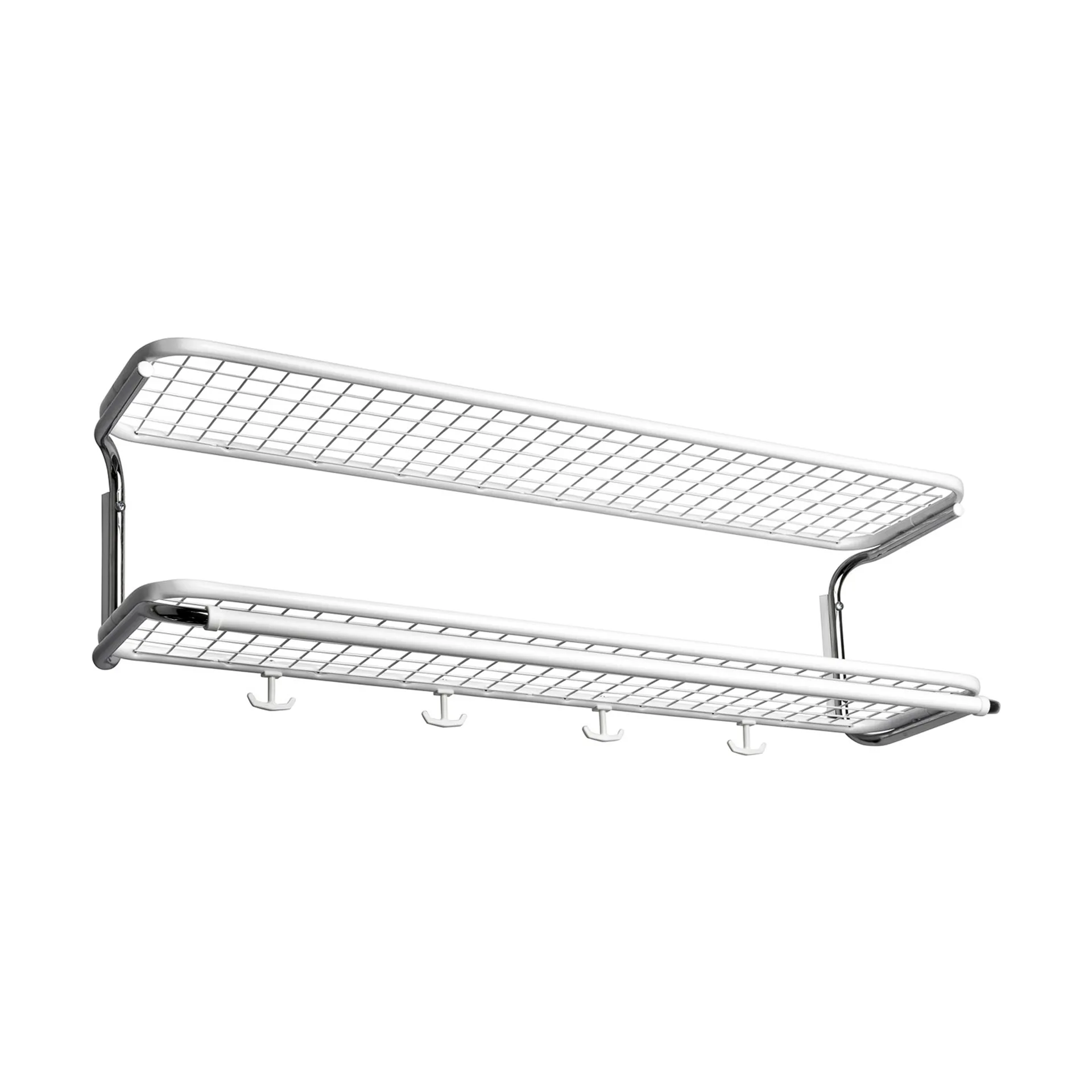 Classic 650 hatthylla, vit/krom, 2 plan, 90 cm Essem Design