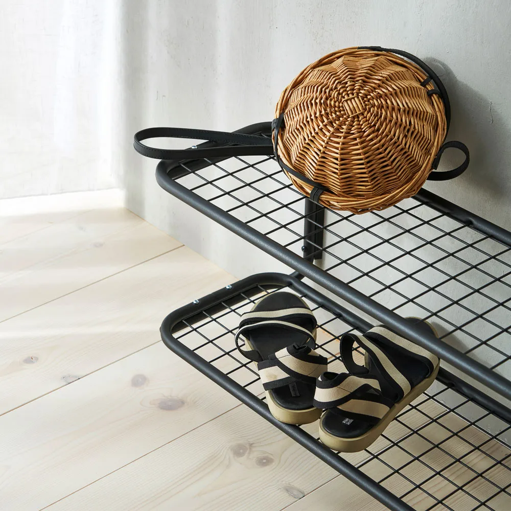 Classic 650 skohylla, svart/krom, 2 plan, 80 cm Essem Design