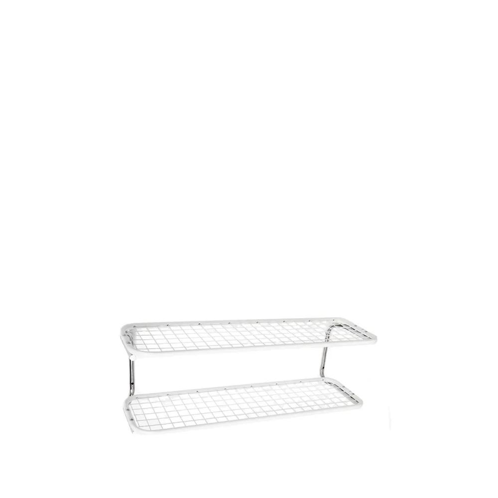 Classic 650 skohylla, vit/krom, 2 plan, 70 cm