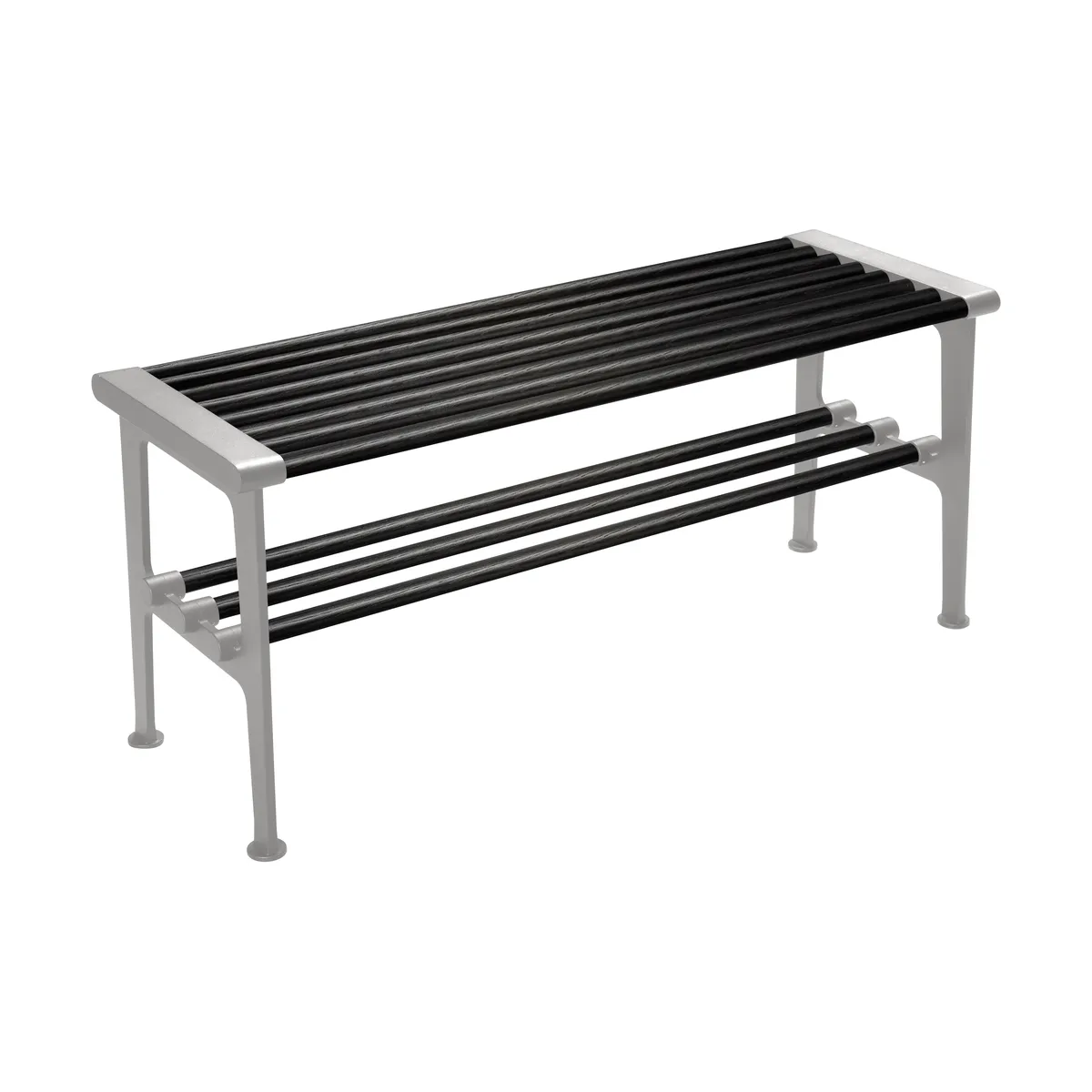 Essem Design Nostalgi bänk 100 cm Svartbetsad ek-aluminium