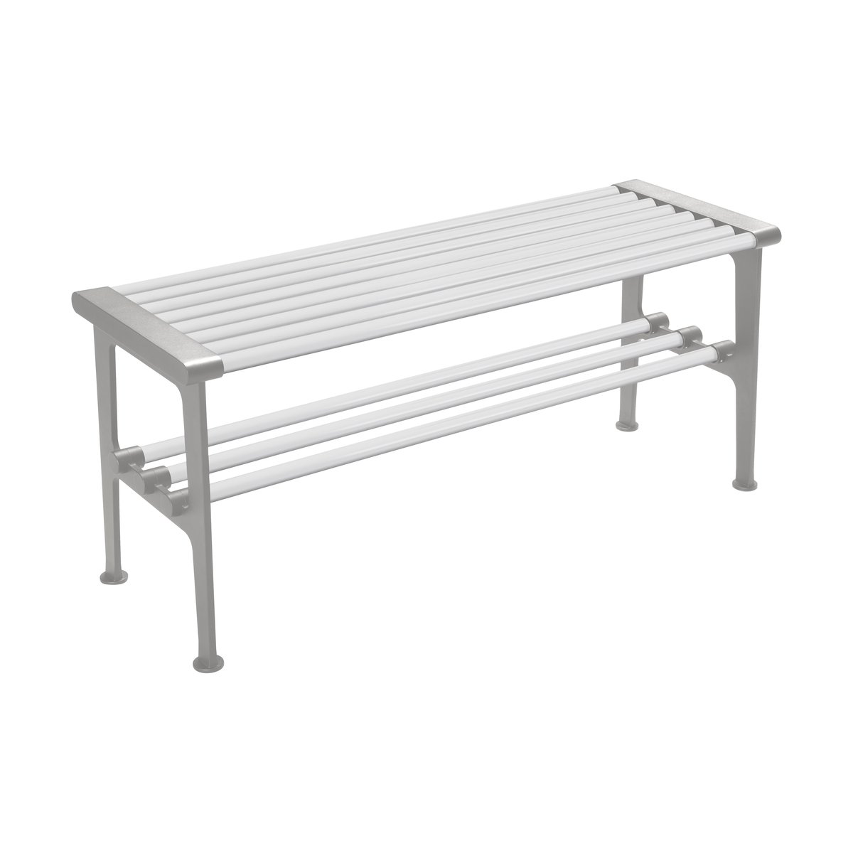 Essem Design Nostalgi bänk 100 cm Vit-aluminium | Skandinavisk Design | Bänkar | Vit