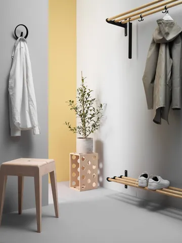 Nostalgi hatt-/skohylla - Ask-vit, 100 cm - Essem Design