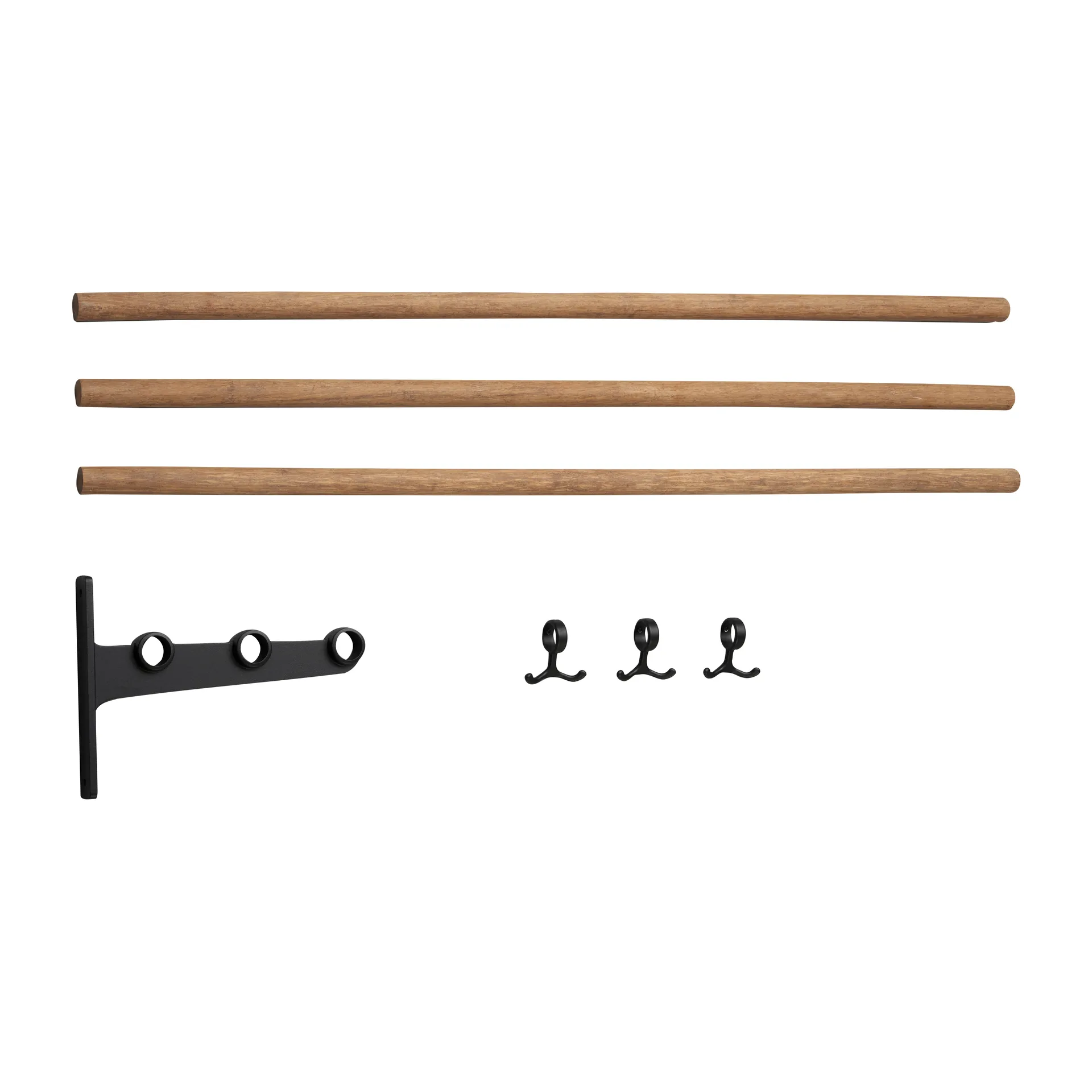 Nostalgi påbyggnad hatthylla, skohylla, Bambu-svart Essem Design