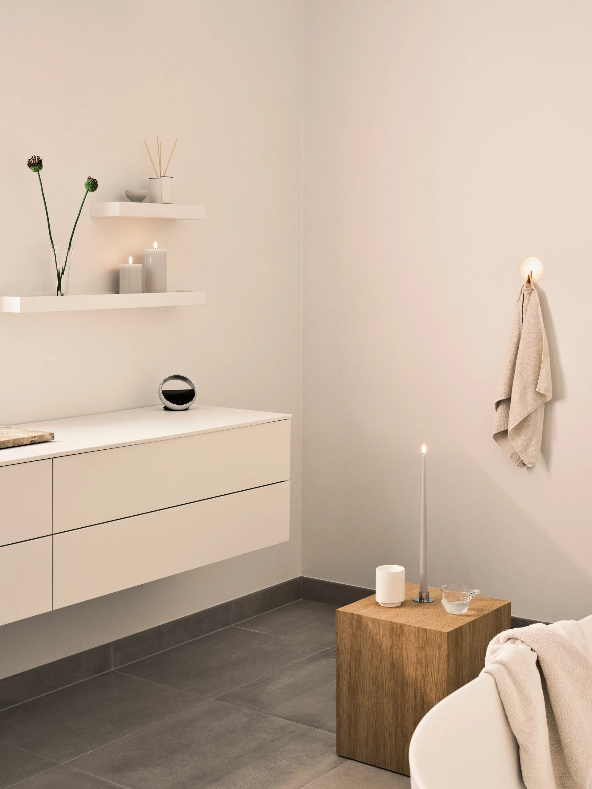 ester & erik blockljus LED, 22 Linen Grey, 10 cm ester & erik