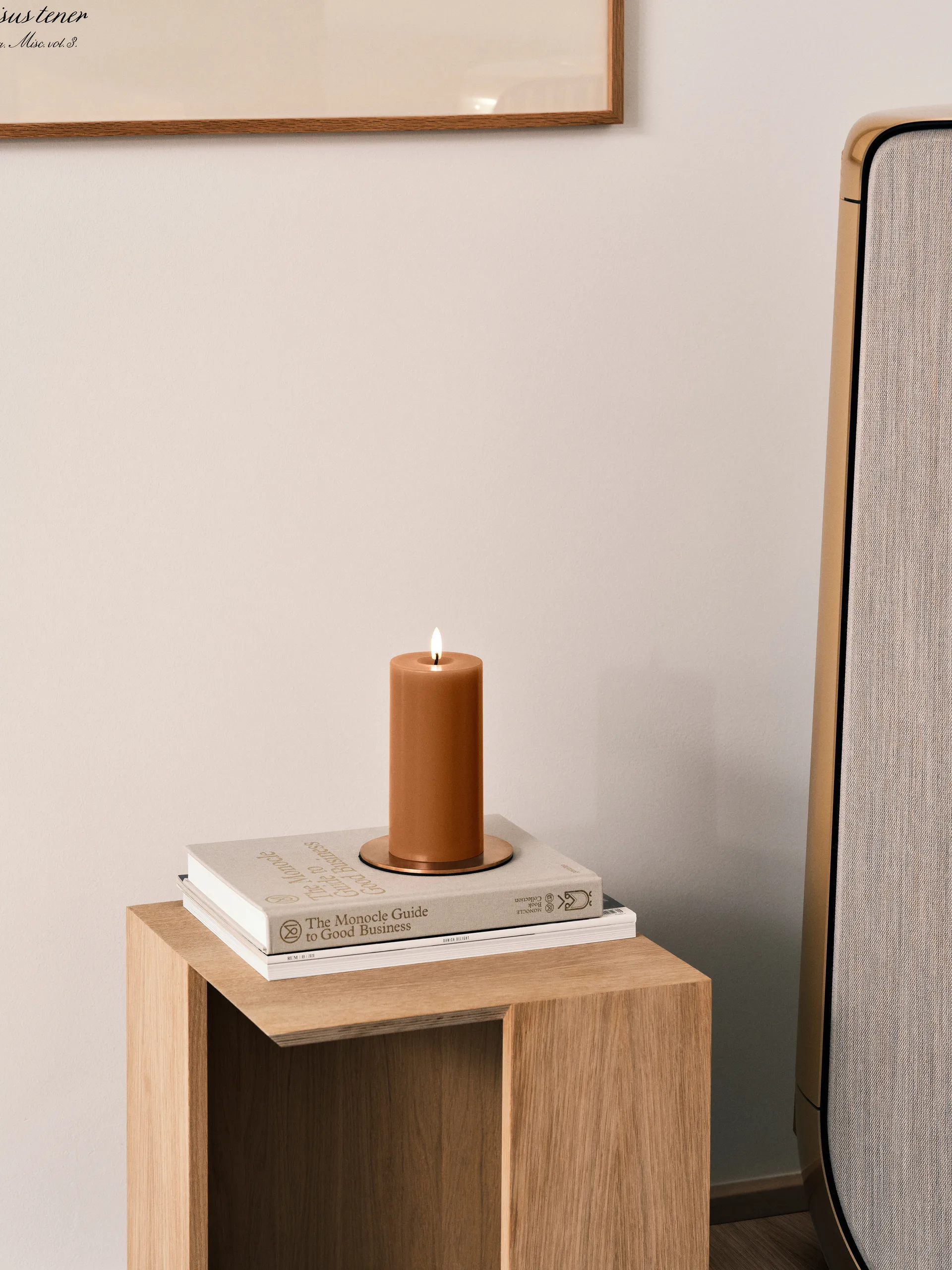 ester & erik blockljus LED, 23 Raw Toffee, 15 cm ester & erik