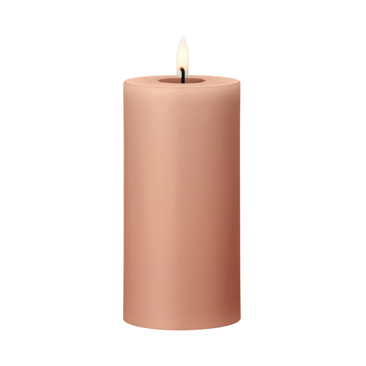ester & erik blockljus LED Ø7,5x15 cm 20 Rosy caramel