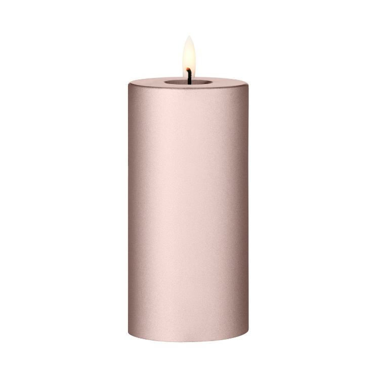 ester & erik blockljus LED Ø7,5x15 cm 94 Champagne Metallic