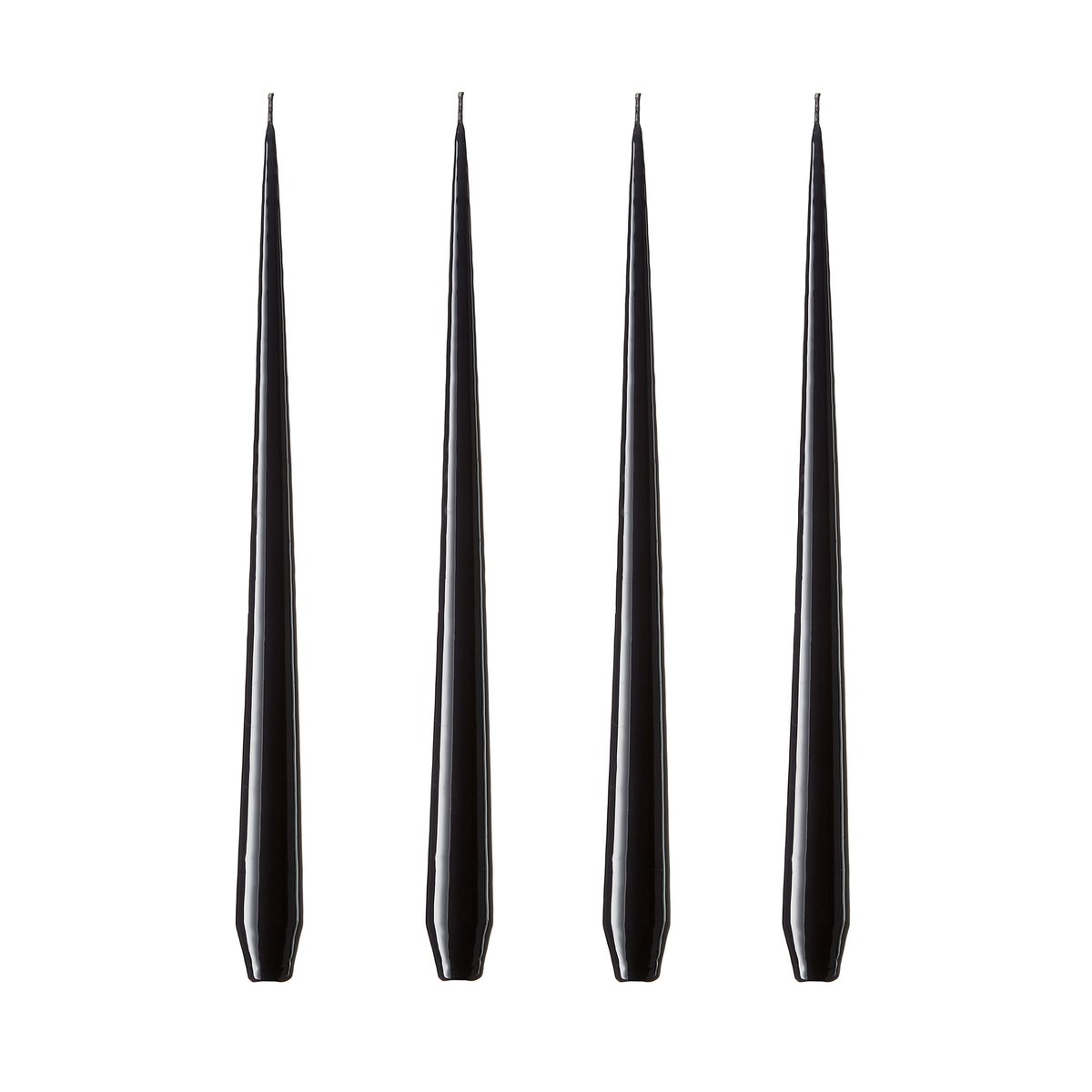 ester & erik ljus 32 cm 4-pack raw black lackad | Skandinavisk Design | Ljus | Svart