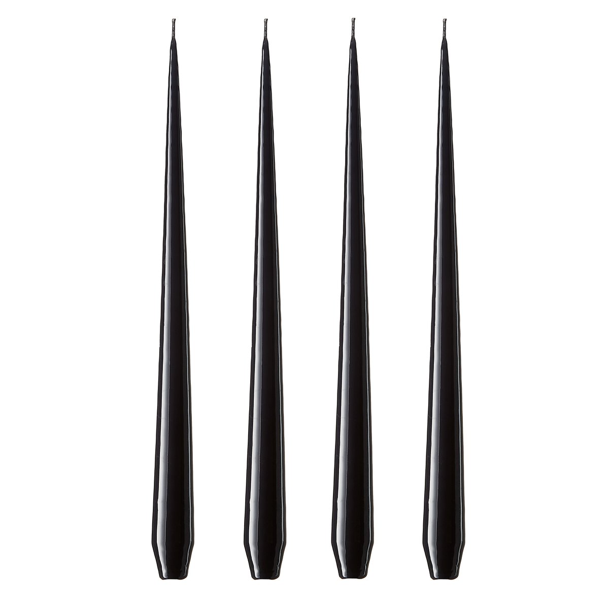 ester & erik ljus 42 cm 4-pack raw black Lackad | Skandinavisk Design | Ljus | Svart