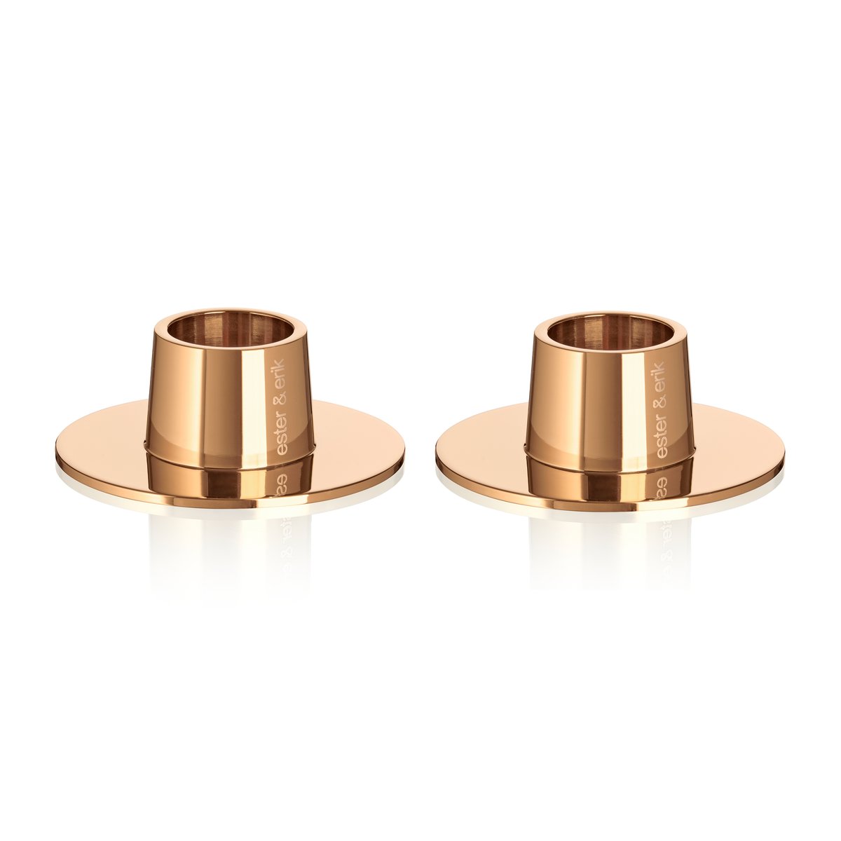 ester & erik ljusstake blank 2-pack Rosé guld | Skandinavisk Design | Ljusstakar | Guldfärgad
