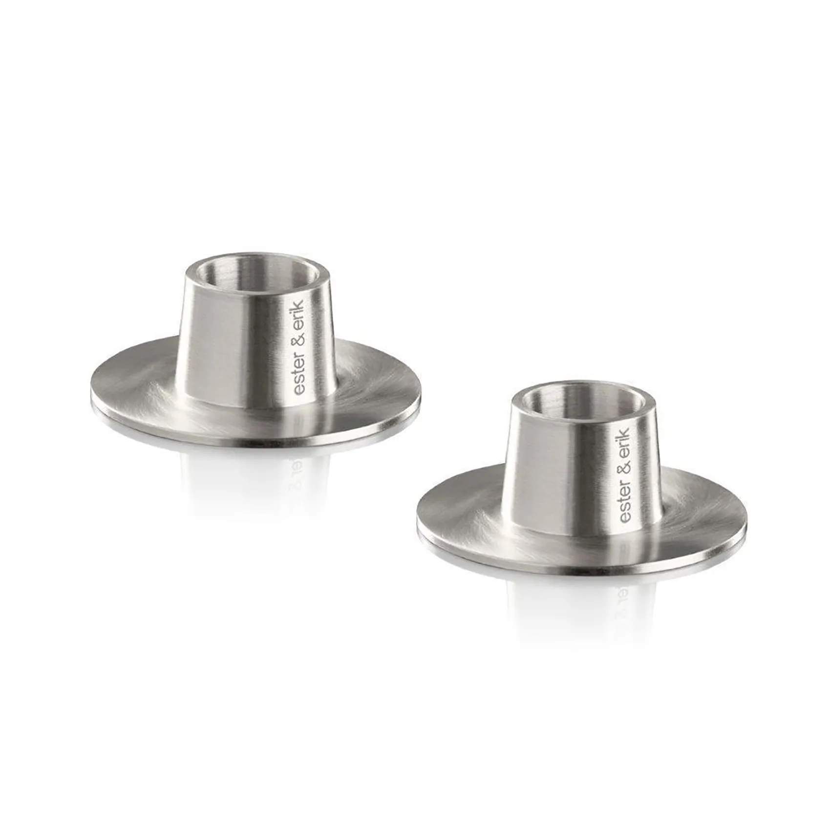 ester & erik ljusstake matt 2-pack, Matt silver ester & erik