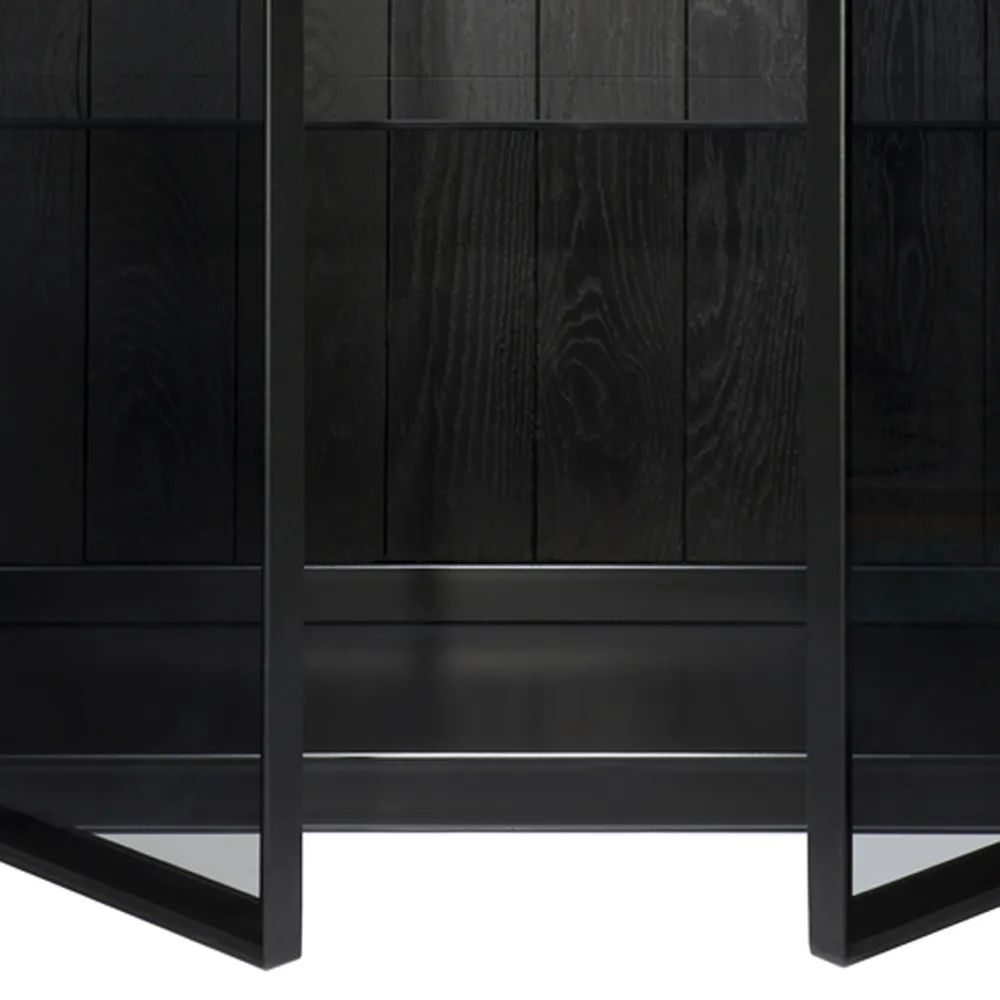 Anders vitrinskåp, Svart 2 glasdörrar-Metall Ethnicraft