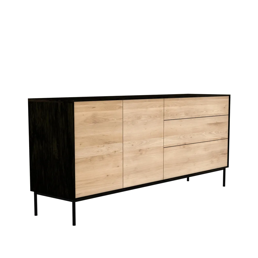 Blackbird sideboard, Svart ek 2 dörrar 3 lådor Ethnicraft