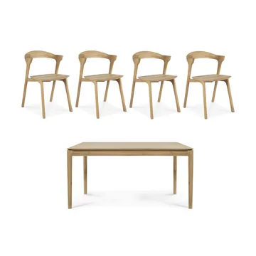 Bok matbord 160 cm + stol 4-pack - Hårdvaxoljad ek - undefined - Ethnicraft