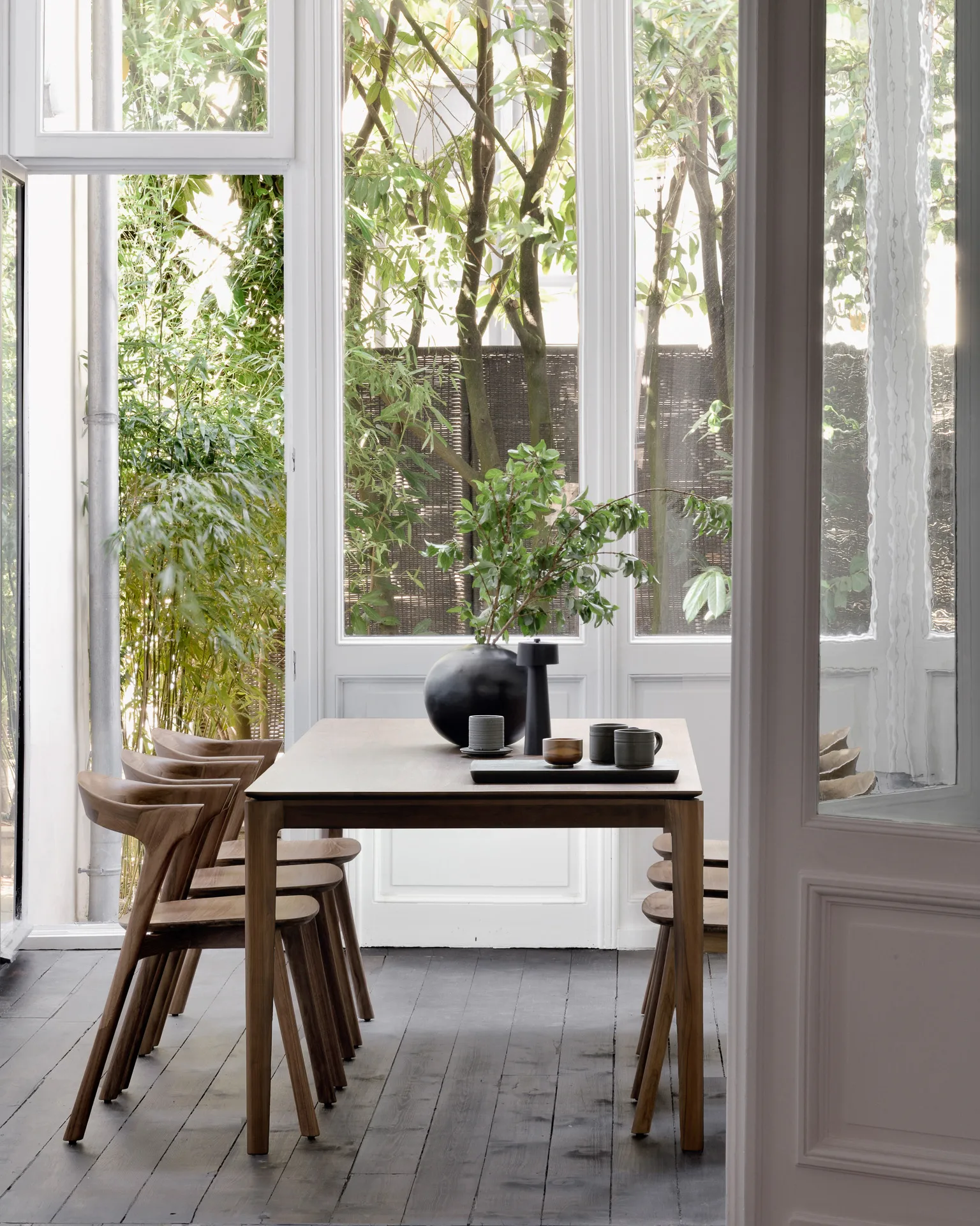 Bok matbord 240x100 cm, Lackad teak brown Ethnicraft