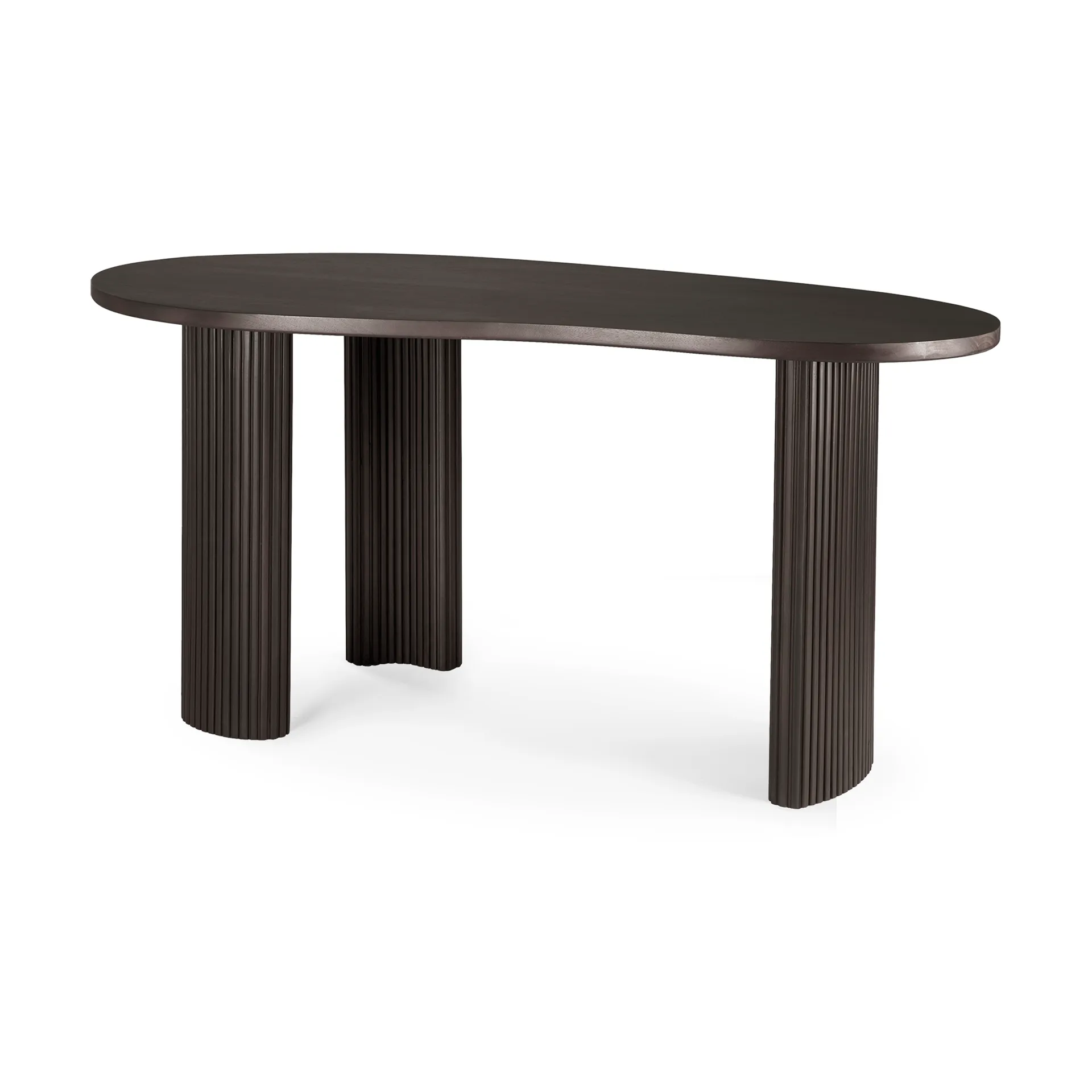 Boomerang skrivbord, Mörkbrunbetsad mahogny, 160x83x76 cm Ethnicraft