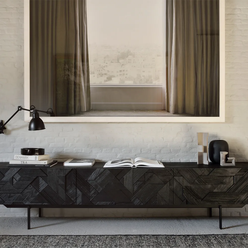 Graphic mediabänk, Black 242 cm Ethnicraft